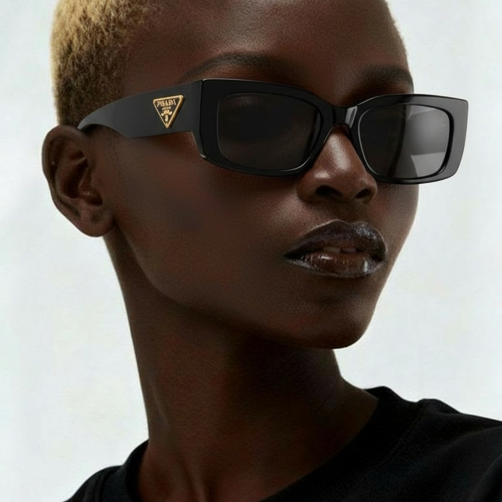 Prada Black Rectangular Sunglasses For Women... T… - image 1
